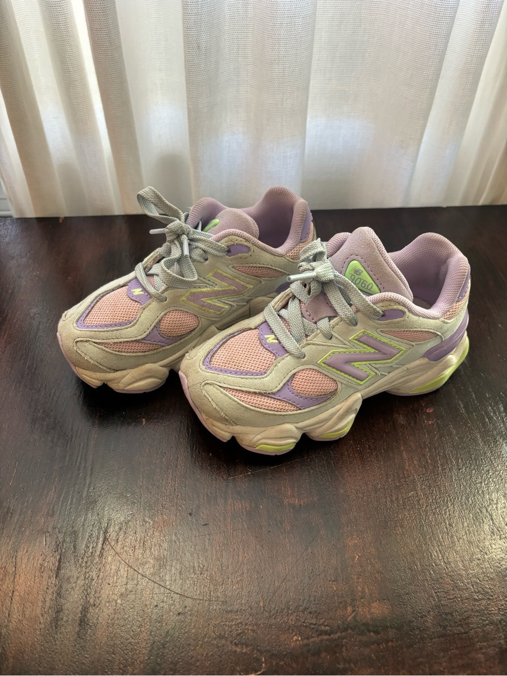 New Balance 9060 Kids Lavender & baby blue and pink Athletic Sneakers